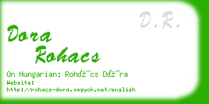 dora rohacs business card